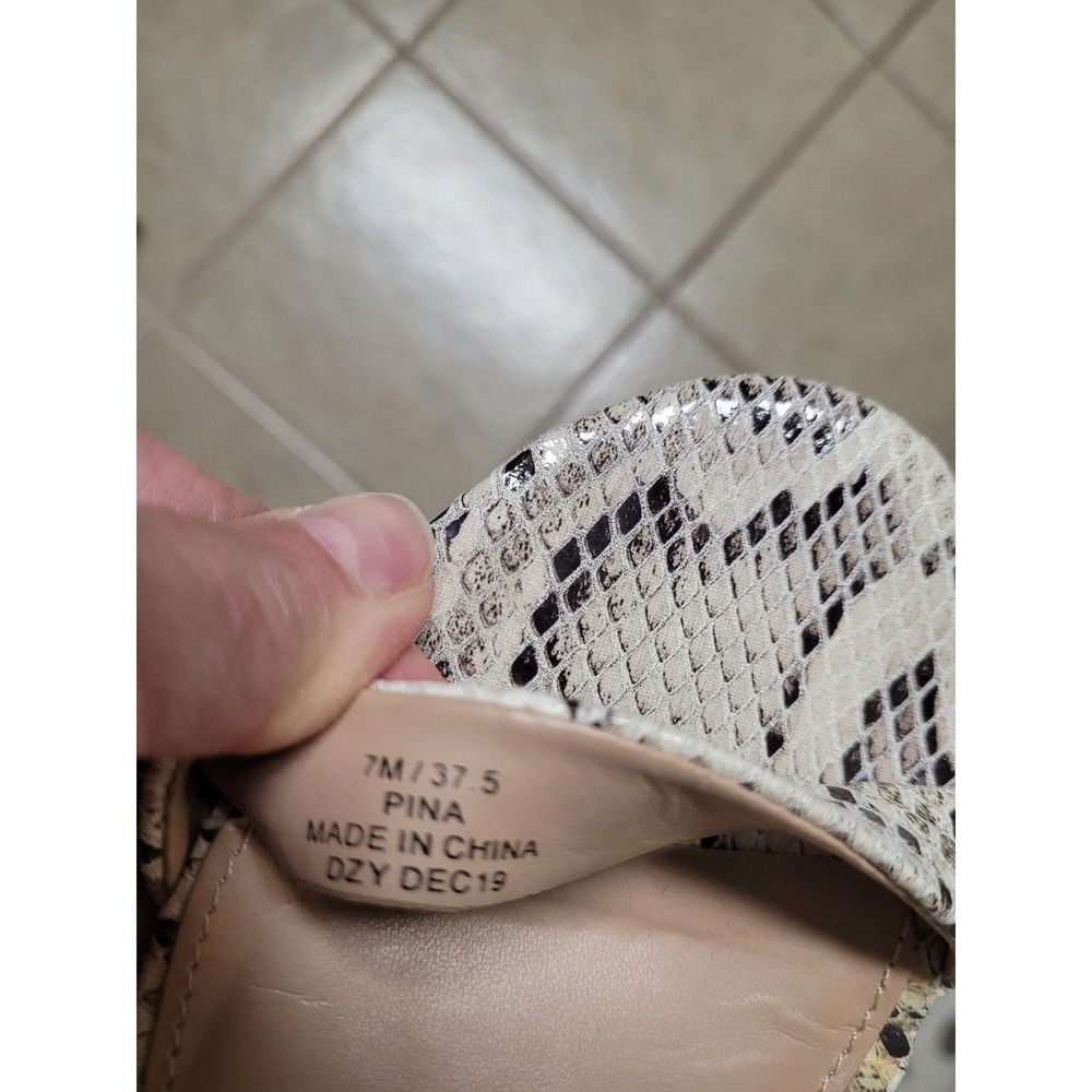 BCBGeneration Pina Snakeskin Wedge Sandals with Clear Strap and Matching Scarf‎ - Picture 4 of 7